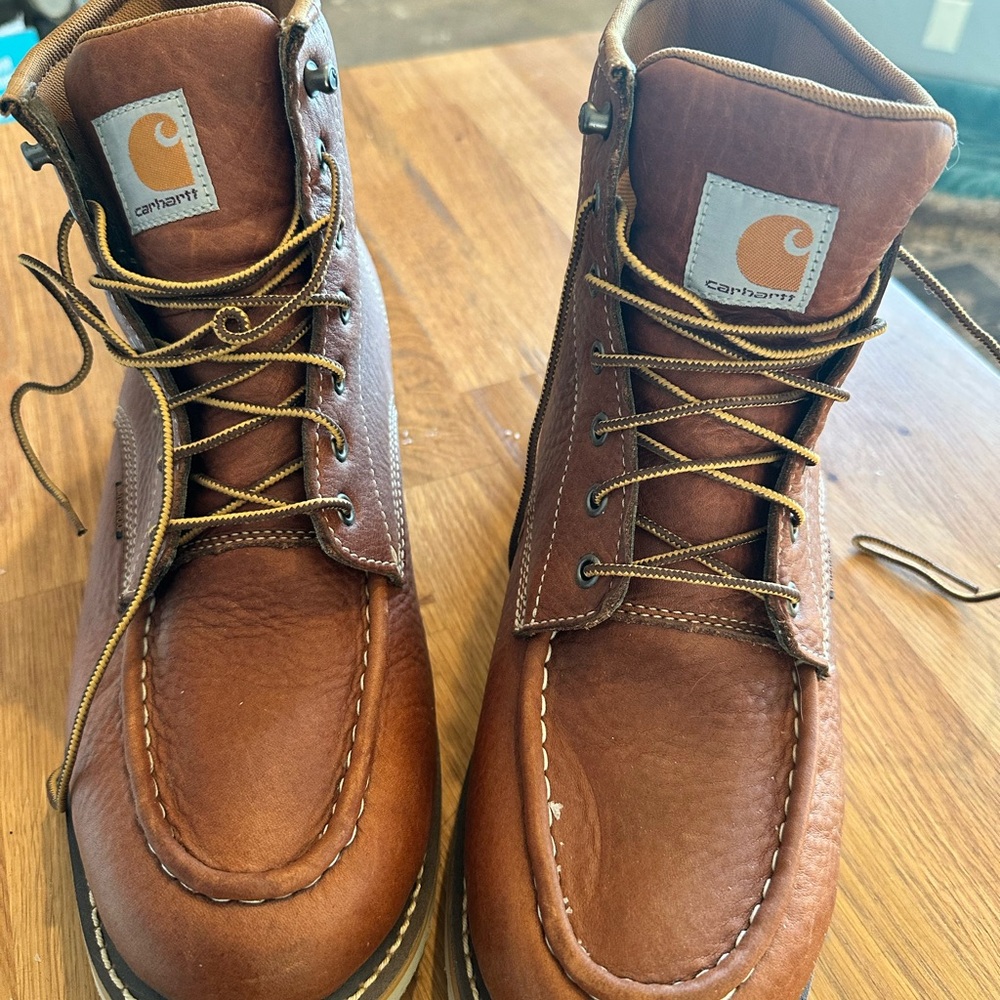 Carhartt waterproof mid cut Men's Tan Leather Boots